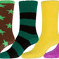 Sakkas Super Soft Anti-Slip Fuzzy Crew Socks Value Assorted 6-Pack