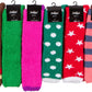 Sakkas Womens Super Soft Anti-Slip Fuzzy Knee High Socks Value Assorted 6-Pack