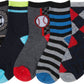 Sakkas Boy's Playful Pattern Assorted Crew Socks 6-Pack