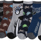 Sakkas Boy's Playful Pattern Assorted Crew Socks 6-Pack