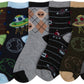 Sakkas Boy's Playful Pattern Assorted Crew Socks 6-Pack