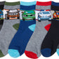 Sakkas Boy's Playful Pattern Assorted Crew Socks 6-Pack