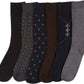 Sakkas Mens Cotton Blend Pattern And Ribbed Dress Socks Value 6-Pack