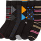 Sakkas Mens Cotton Blend Pattern And Ribbed Dress Socks Value 6-Pack