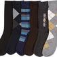 Sakkas Mens Cotton Blend Pattern And Ribbed Dress Socks Value 6-Pack