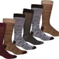 Sakkas Men's Crew High Patterned Colorful Design Dress Socks Asst Value 6-Pack