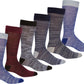 Sakkas Men's Crew High Patterned Colorful Design Dress Socks Asst Value 6-Pack
