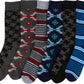Sakkas Men's Crew High Patterned Colorful Design Dress Socks Asst Value 6-Pack