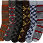 Sakkas Men's Crew High Patterned Colorful Design Dress Socks Asst Value 6-Pack