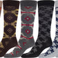 Sakkas Men's Crew High Patterned Colorful Design Dress Socks Asst Value 6-Pack
