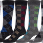 Sakkas Men's Crew High Patterned Colorful Design Dress Socks Asst Value 6-Pack
