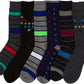 Sakkas Men's Crew High Patterned Colorful Design Dress Socks Asst Value 6-Pack