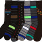 Sakkas Men's Crew High Patterned Colorful Design Dress Socks Asst Value 6-Pack
