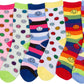 Sakkas Women's Fun Colorful Design Poly Blend Crew Socks Assorted 6-Pack