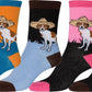 Sakkas Women's Fun Colorful Design Poly Blend Crew Socks Assorted 6-Pack