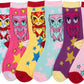 Sakkas Women's Fun Colorful Design Poly Blend Crew Socks Assorted 6-Pack