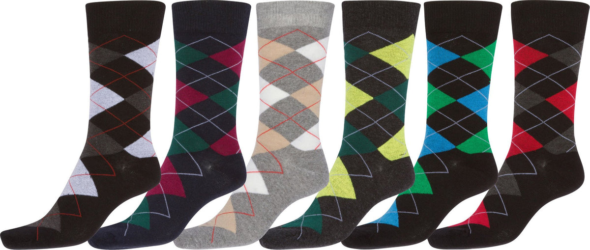 Sakkas Men's Classic Patterned Dress Socks Value 6-Pack