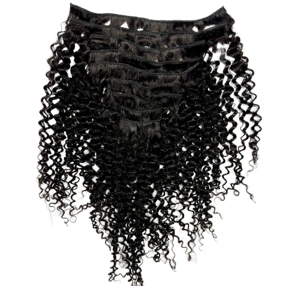 Extensiones de Cabello Humano 100% Rizado Kinky con Clip