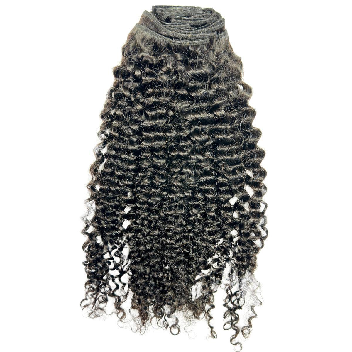 Extensiones de Cabello Humano 100% Rizado Kinky con Clip