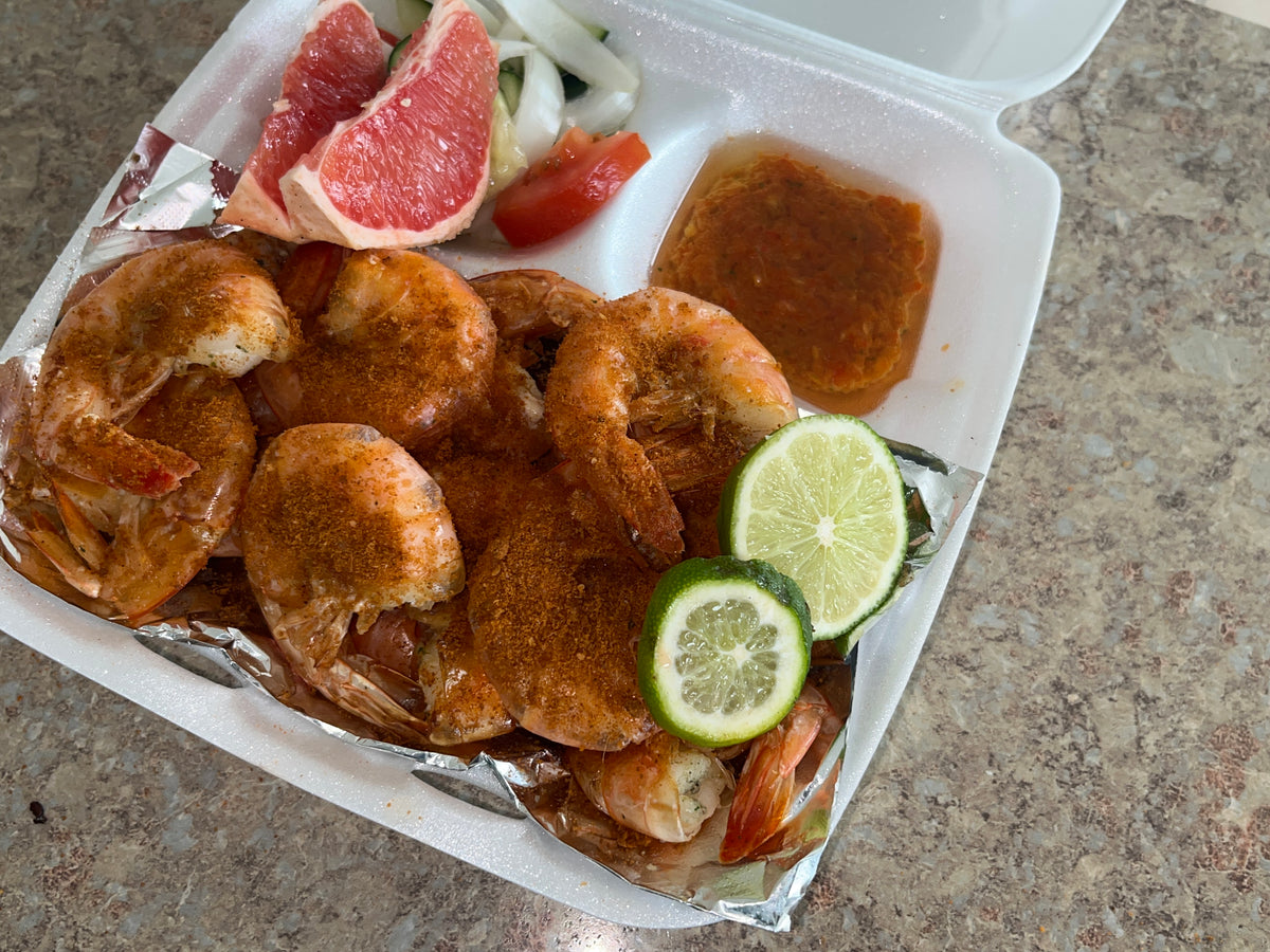 GRILLED HEADLESS JUMBO SHRIMP WITH SHELL ON