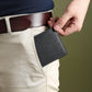 Black Textured Leather Mens Wallet