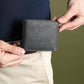 Black Textured Leather Mens Wallet