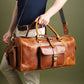 Berlin Leather Weekender Duffle Bag