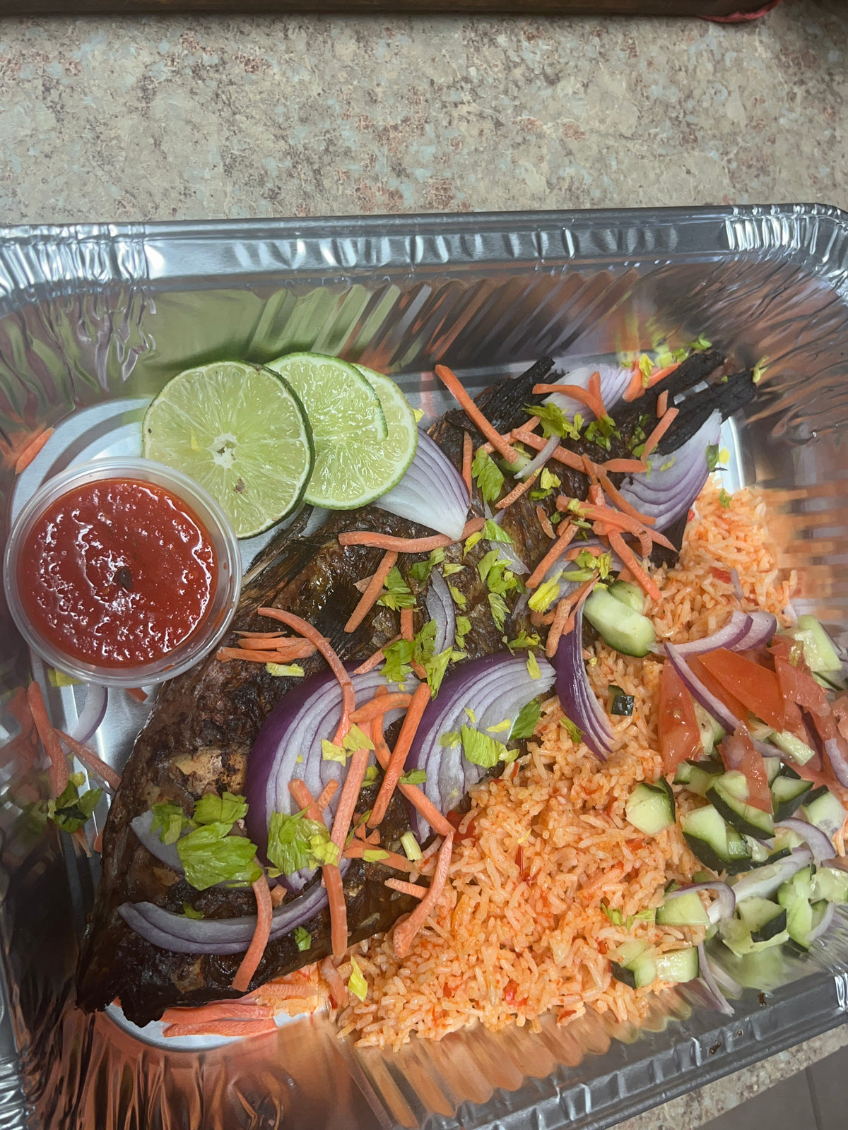 GRILLED TILAPIA WITH JOLLOF RICE