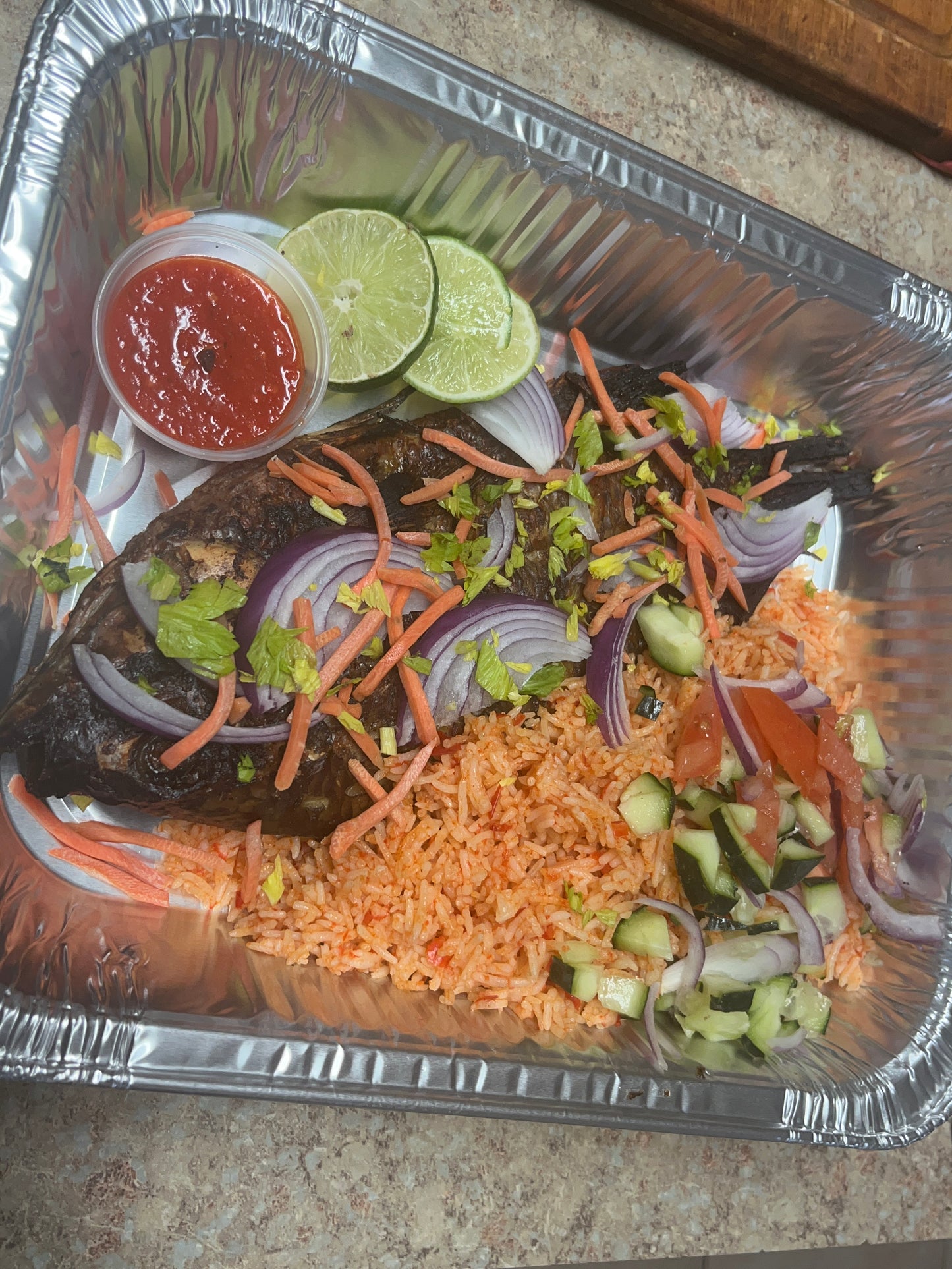 GRILLED TILAPIA WITH JOLLOF RICE