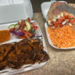 BEEF SUYA AND SMALL PLATE OF JOLLOF RICE