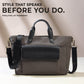 Voyager Canvas Leather Briefcase, Gray
