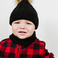 Organic Cotton Kids Beanie & Scarf Set | Chunky Knit Pom Pom Winter Set