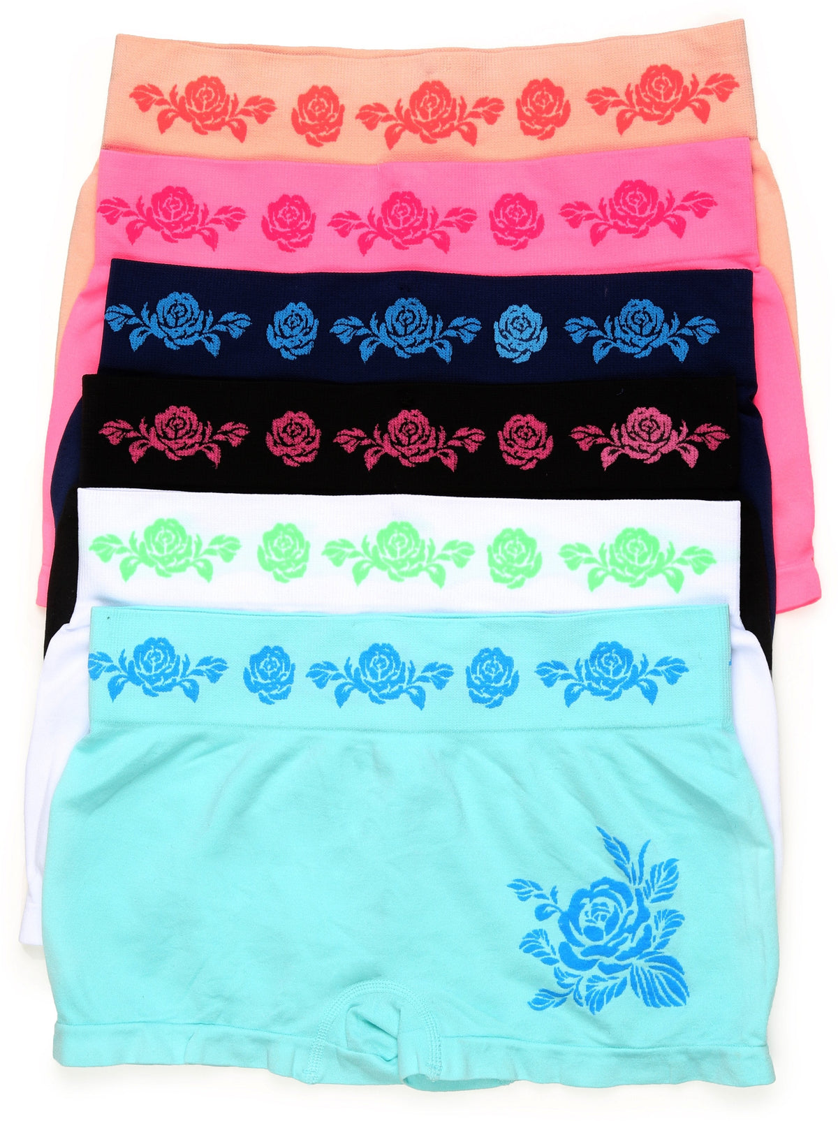 Sakkas Women's Seamless Stretch Boy Short Panties (6 Pack)