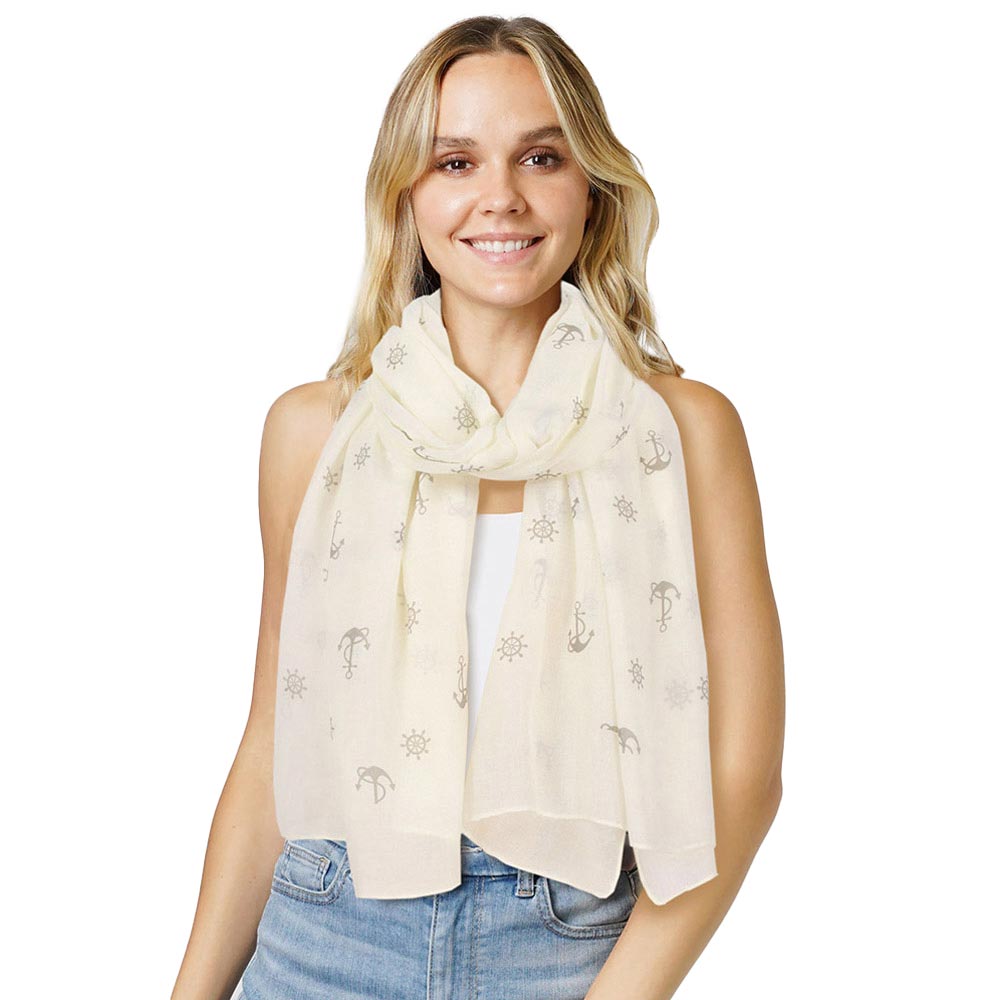 Anchor Patterned Scarf