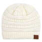C.C Women's Ribbed Knit Solid Color Beanie