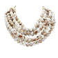 Women's Chunky Multi-Strand Beaded Statement Necklace with Magnetic Clasp