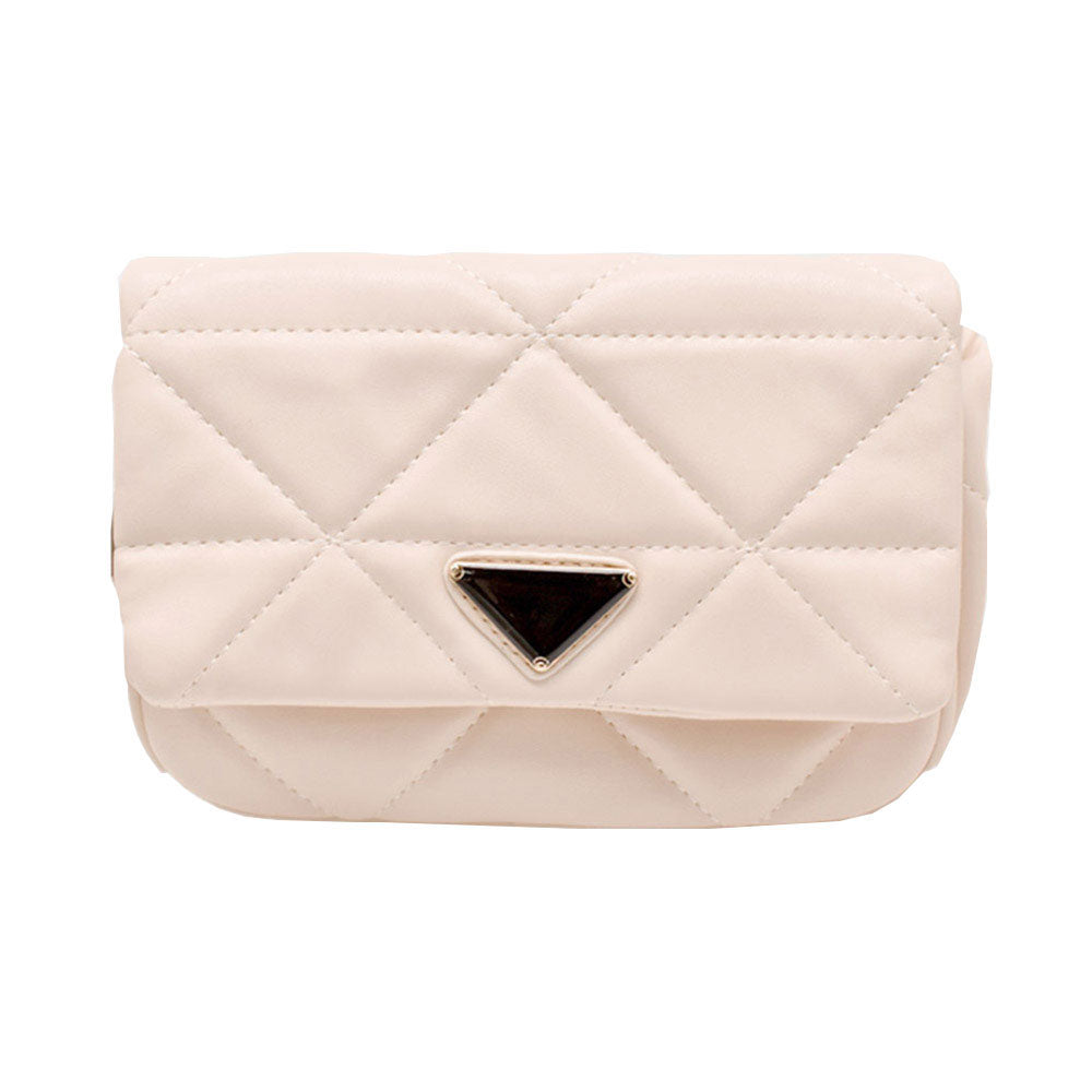 Faux Leather Rectangle Clutch Crossbody Bag