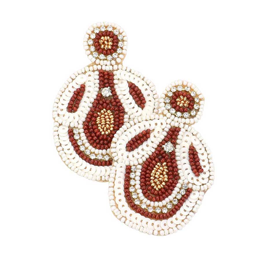 Felt Back Beaded Dangle Earrings