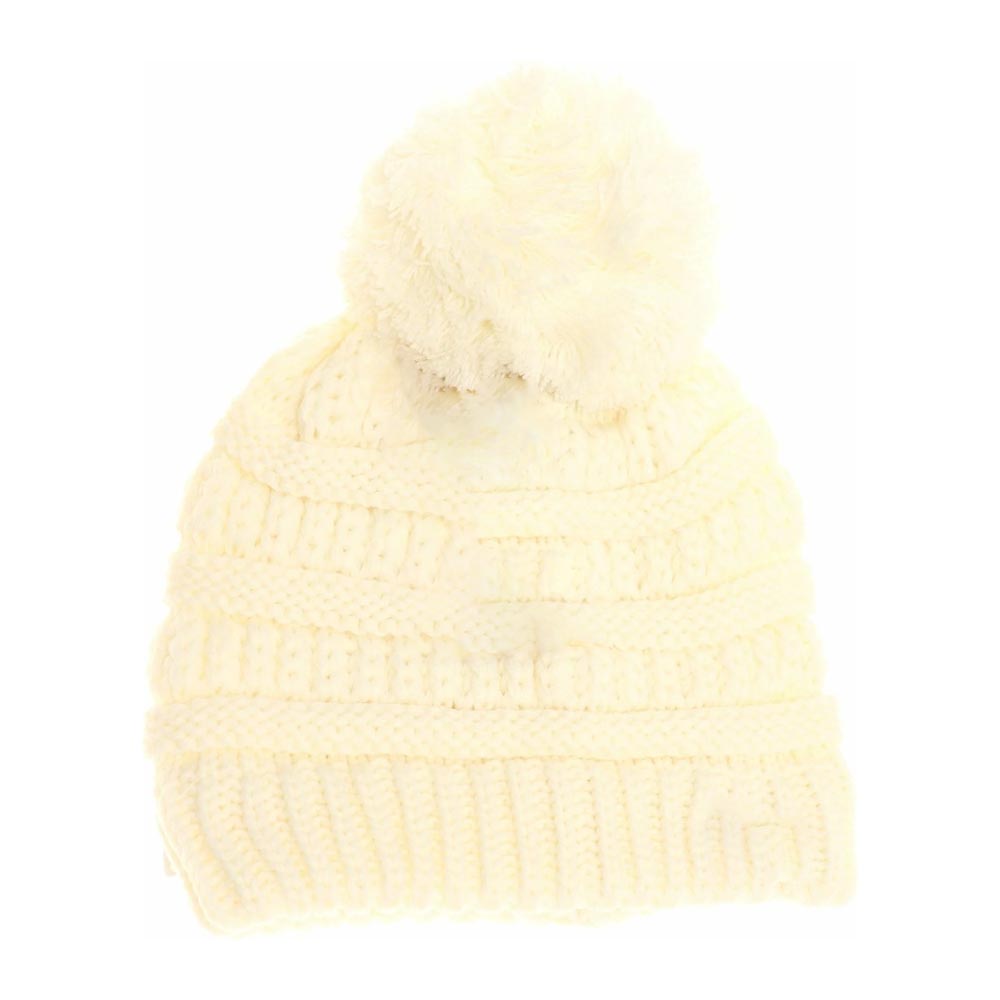 Kids Solid Pom C.C Beanies