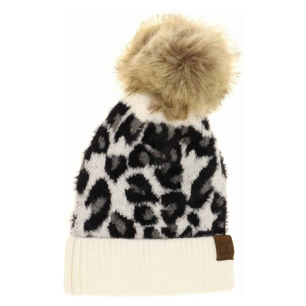 Leopard Pom C.C Beanie