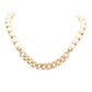 Metal Chain Link Accented Wood Necklace