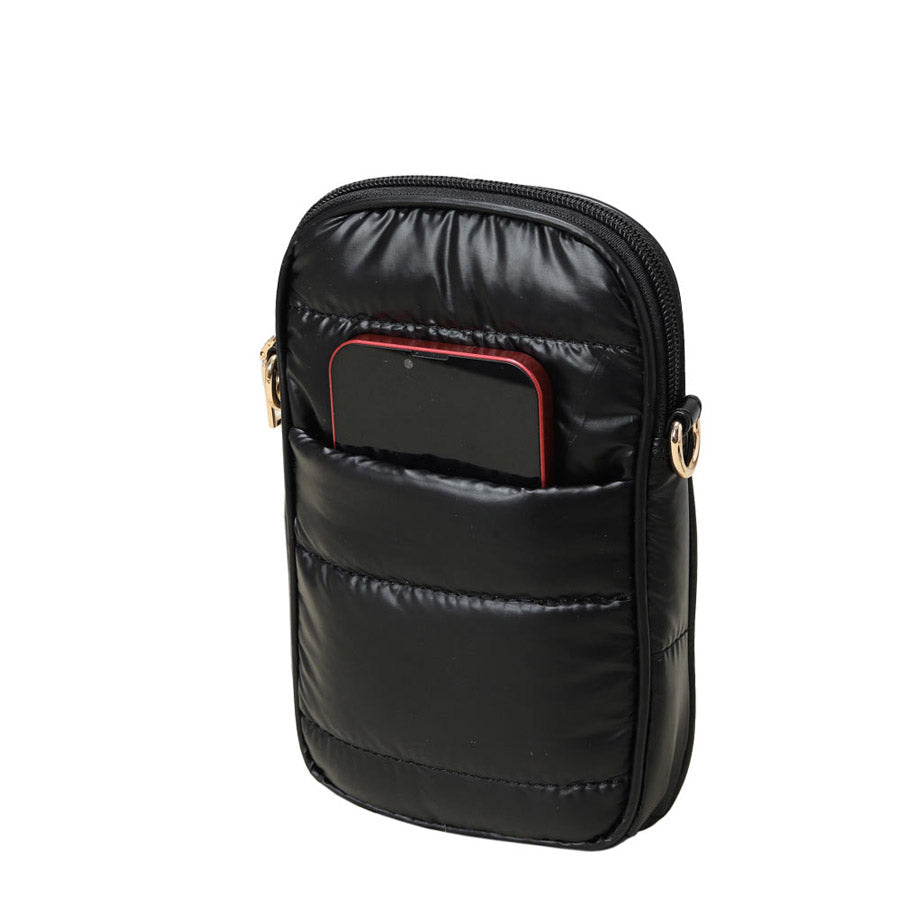 Glossy Puffer Rectangle Crossbody Bag