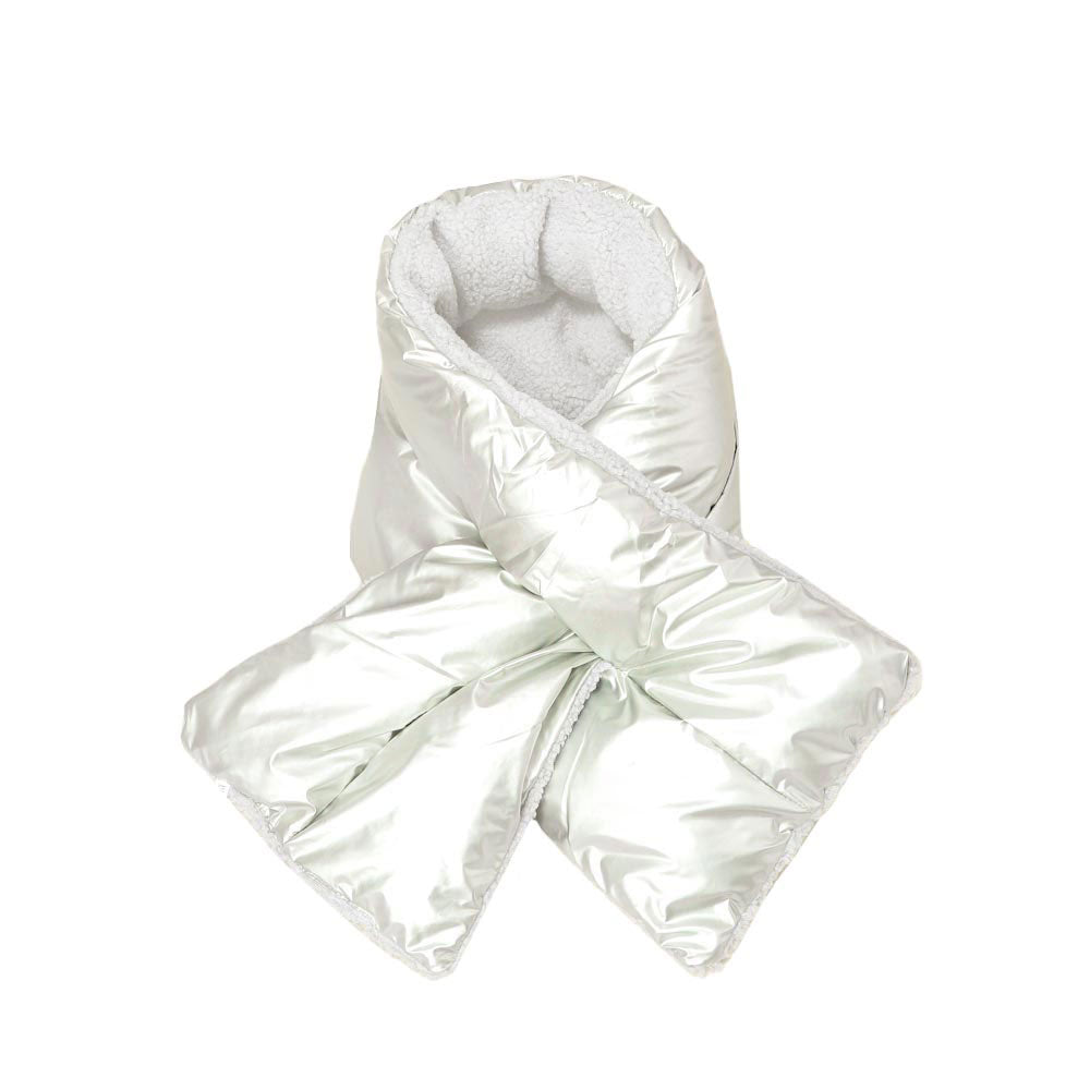 Reversible Puffer Sherpa Pull Through Scarf