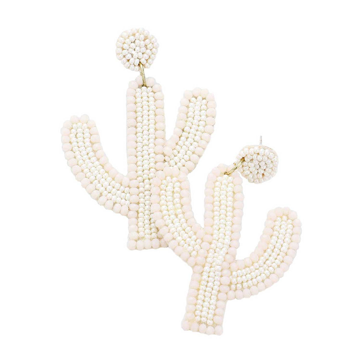 Seed Bead Cactus Earrings
