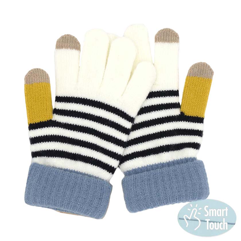 Stripe Pattern Smart Gloves