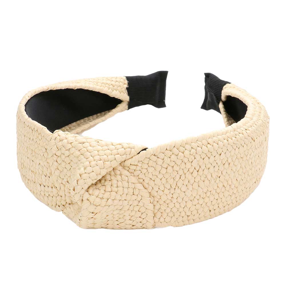 Trendy Straw Knot Burnout Headband