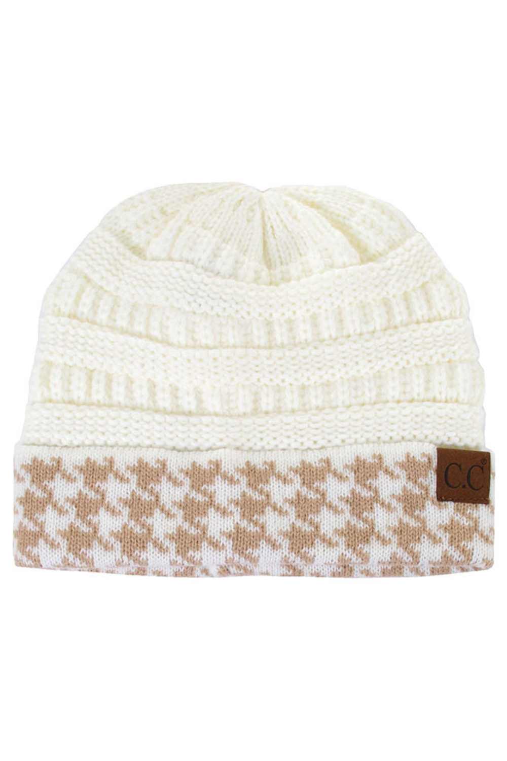 C.C Houndtooth Cuff Beanie