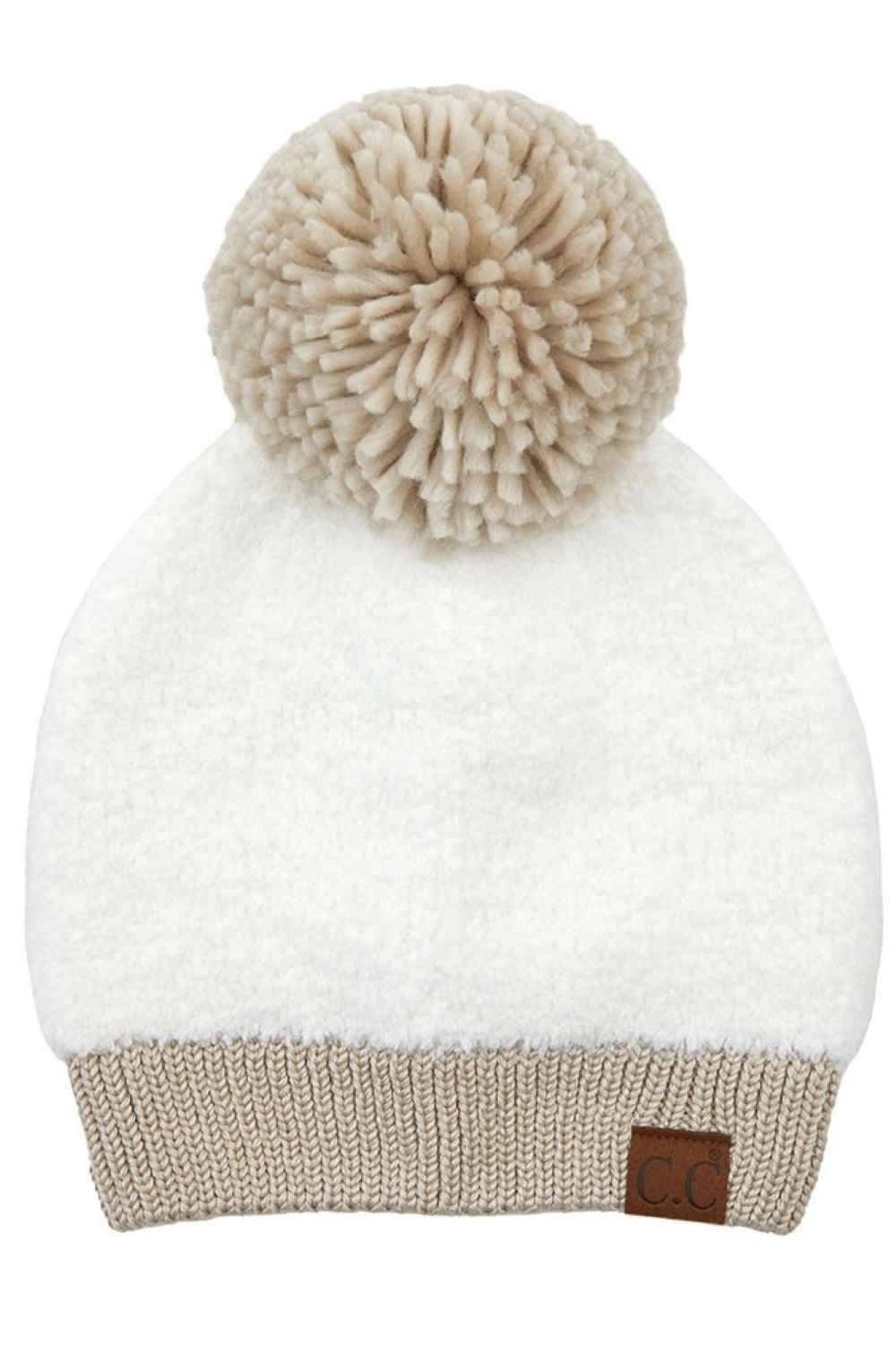C.C Knitted Sherpa Soft Beanie With Color