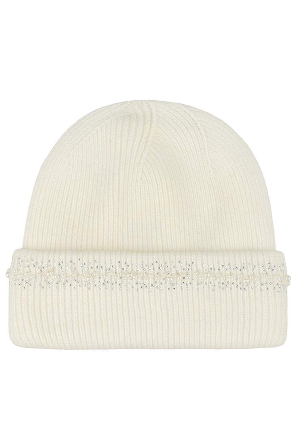 C.C Pearl and Rhinestone Angora Cuff Beanie