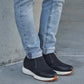 CALTO - J1433  - 3.3 Inches Taller (Black) - Casual Chunky Sole Sneaker Loafers